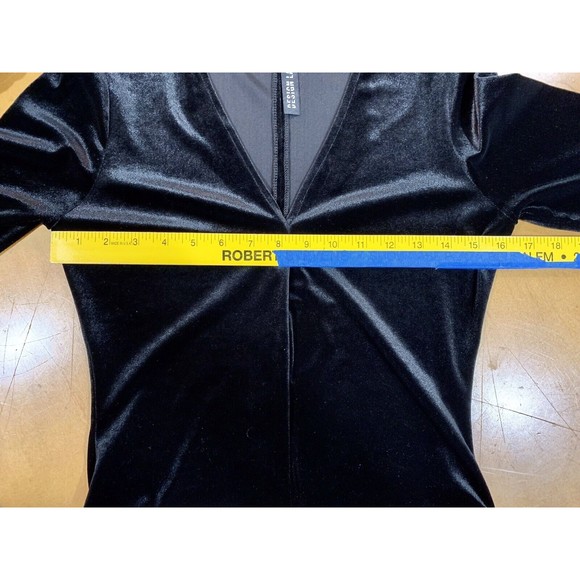 Women’s Design Lab Lord & Taylor Women Black Velvet Bodysuit Short Sleeve XSmall - Picture 4 of 5